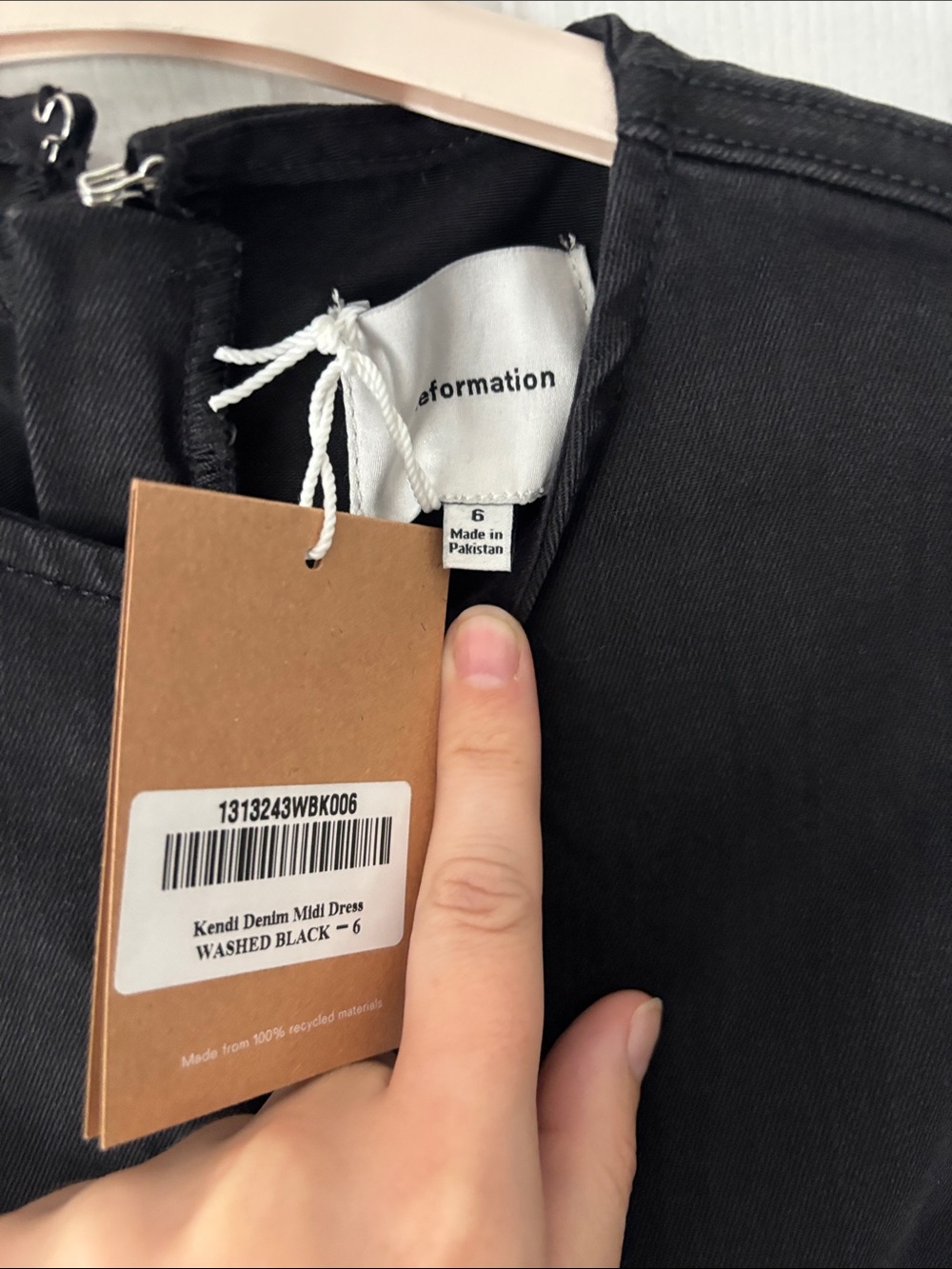 REFORMATION Kendi Denim Midi Dress NWT - Picture 4 of 4